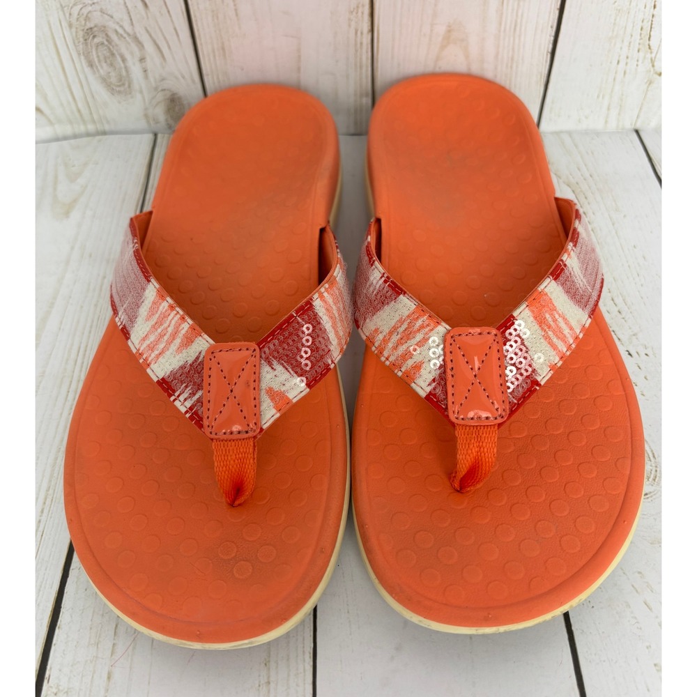 Vionic Tide Sequoia Orange Sequin Orthotic Thong Sandals Womens 5 44TIDESEQ - Picture 2 of 7